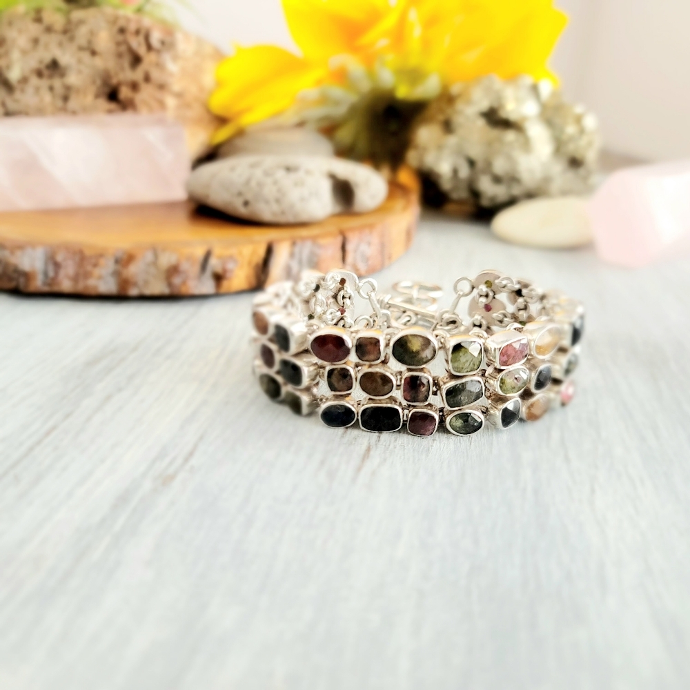 Multistrand Mutlicolor Watermelon Tourmaline Gems… - image 2